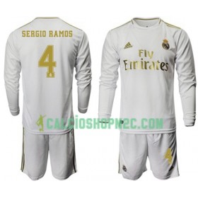 Real Madrid Sergio Ramos 4 Bambino Maglia Prima 2019/2020 Manica Lunga (+ Pantaloncini)
